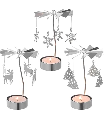 Amazon.com: BESPORTBLE 3pcs 2026 Christmas Candle Carousel Rotary